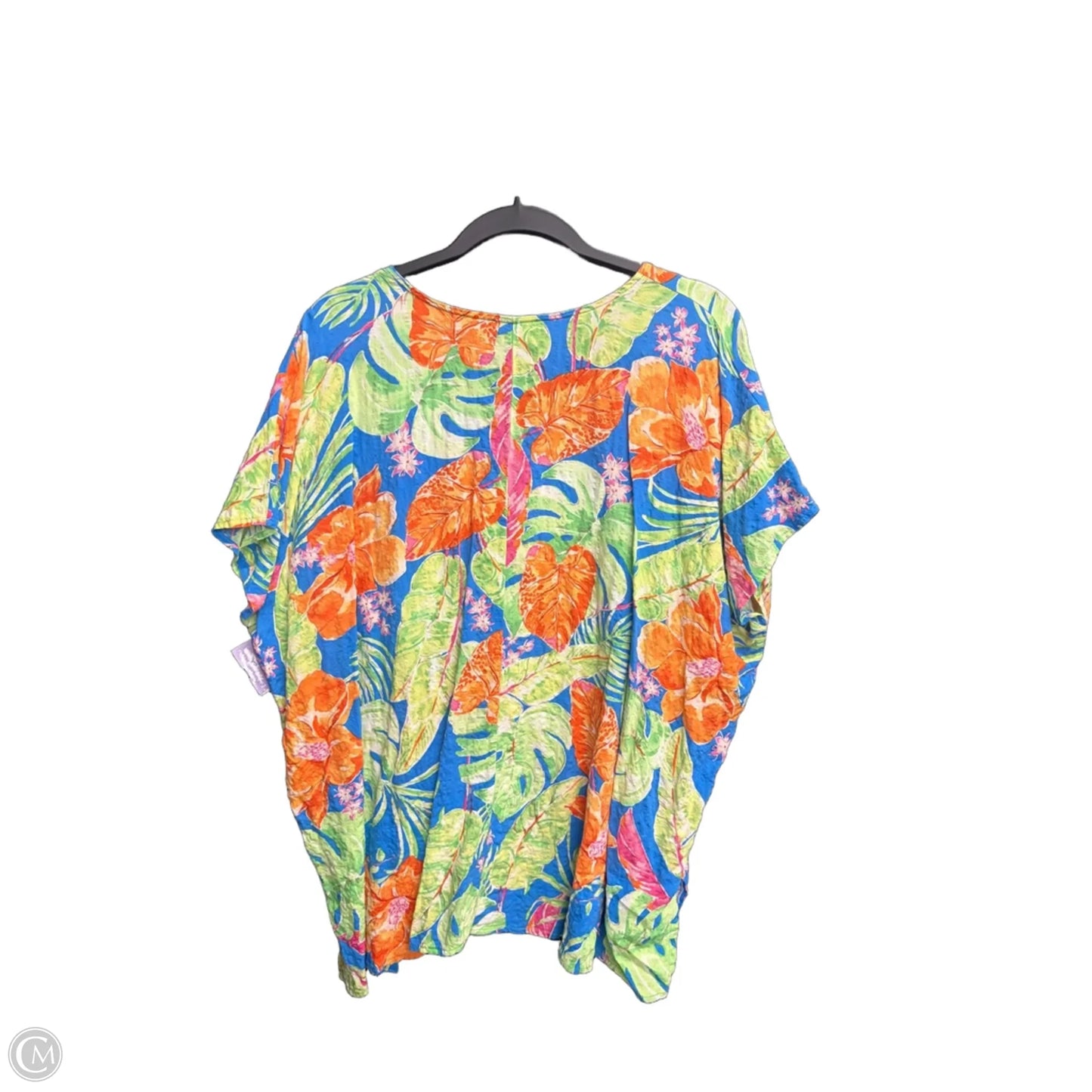 Top Short Sleeve By Cotton Bleu In Tropical Print, Size: Xl