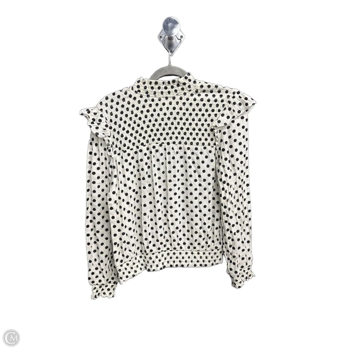 Top Long Sleeve By Blu Pepper In Polkadot Pattern, Size: L