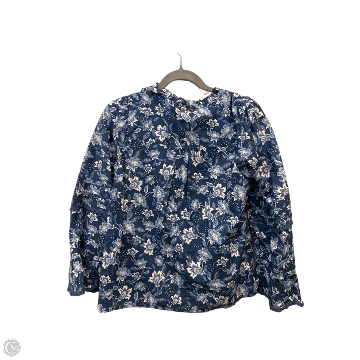 Blouse Long Sleeve By Loft In Blue, Size: S