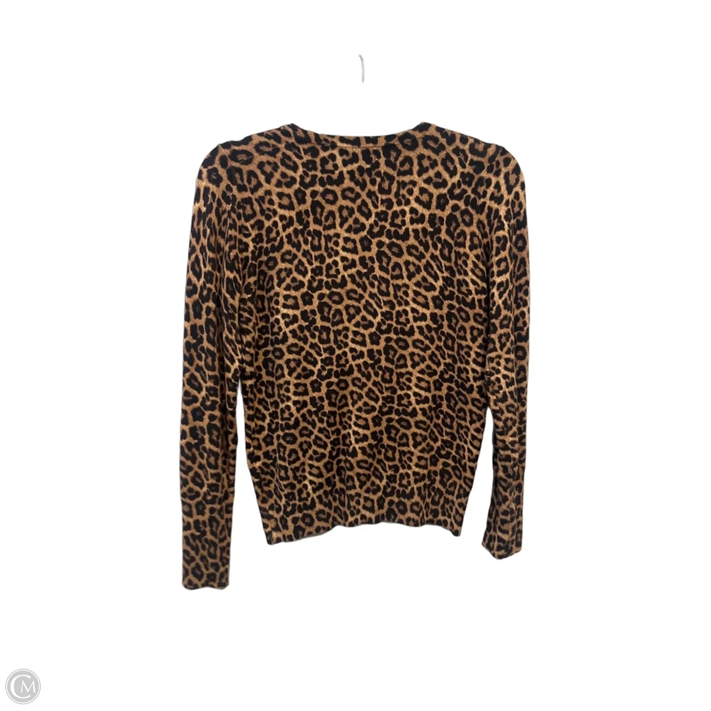 Top Long Sleeve By Zara In Leopard Print, Size: M