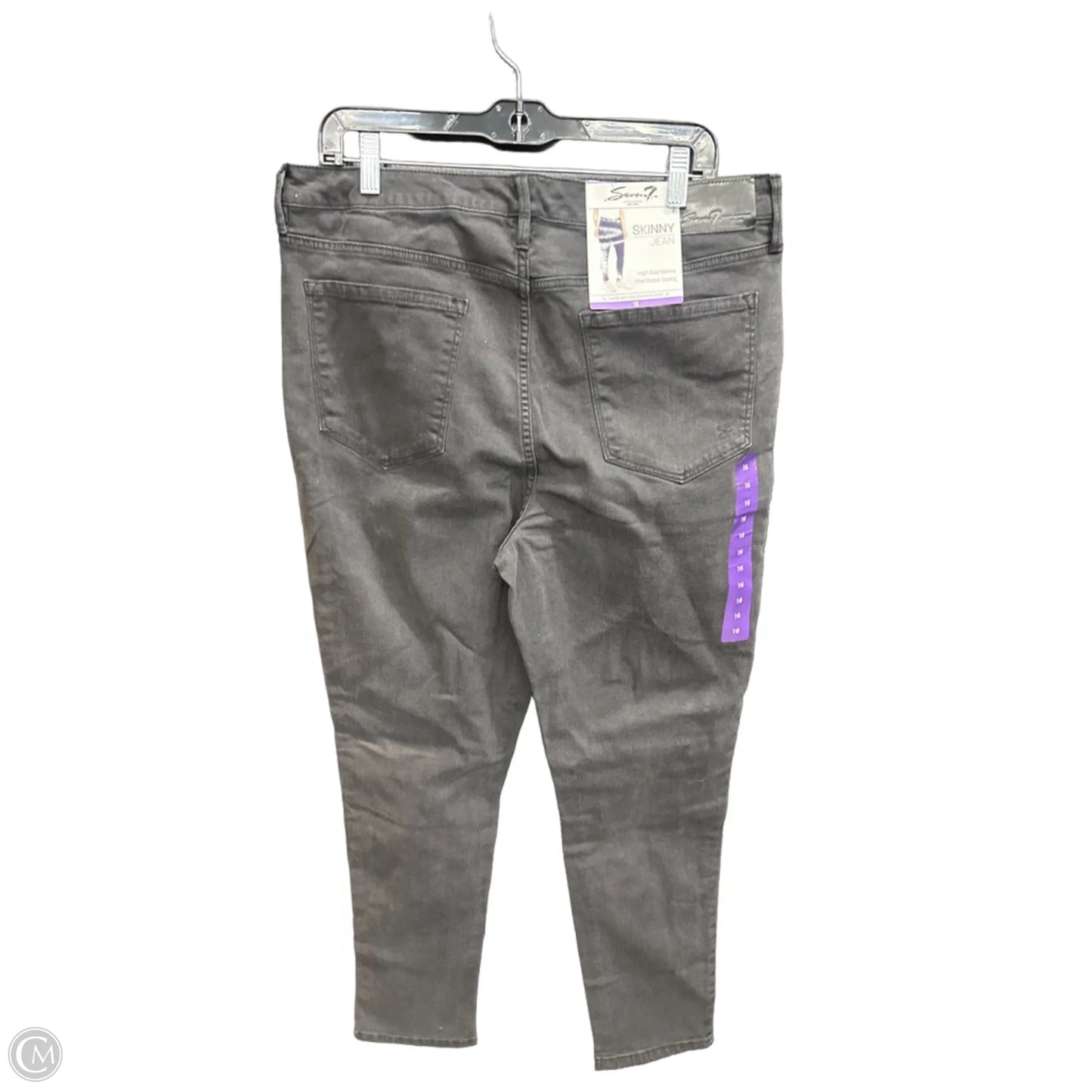 Jeans Skinny By Seven 7 In Black Denim, Size: 16