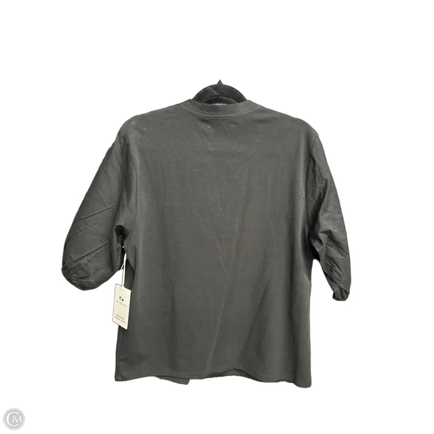 Top Short Sleeve By Free Assembly In Black, Size: L