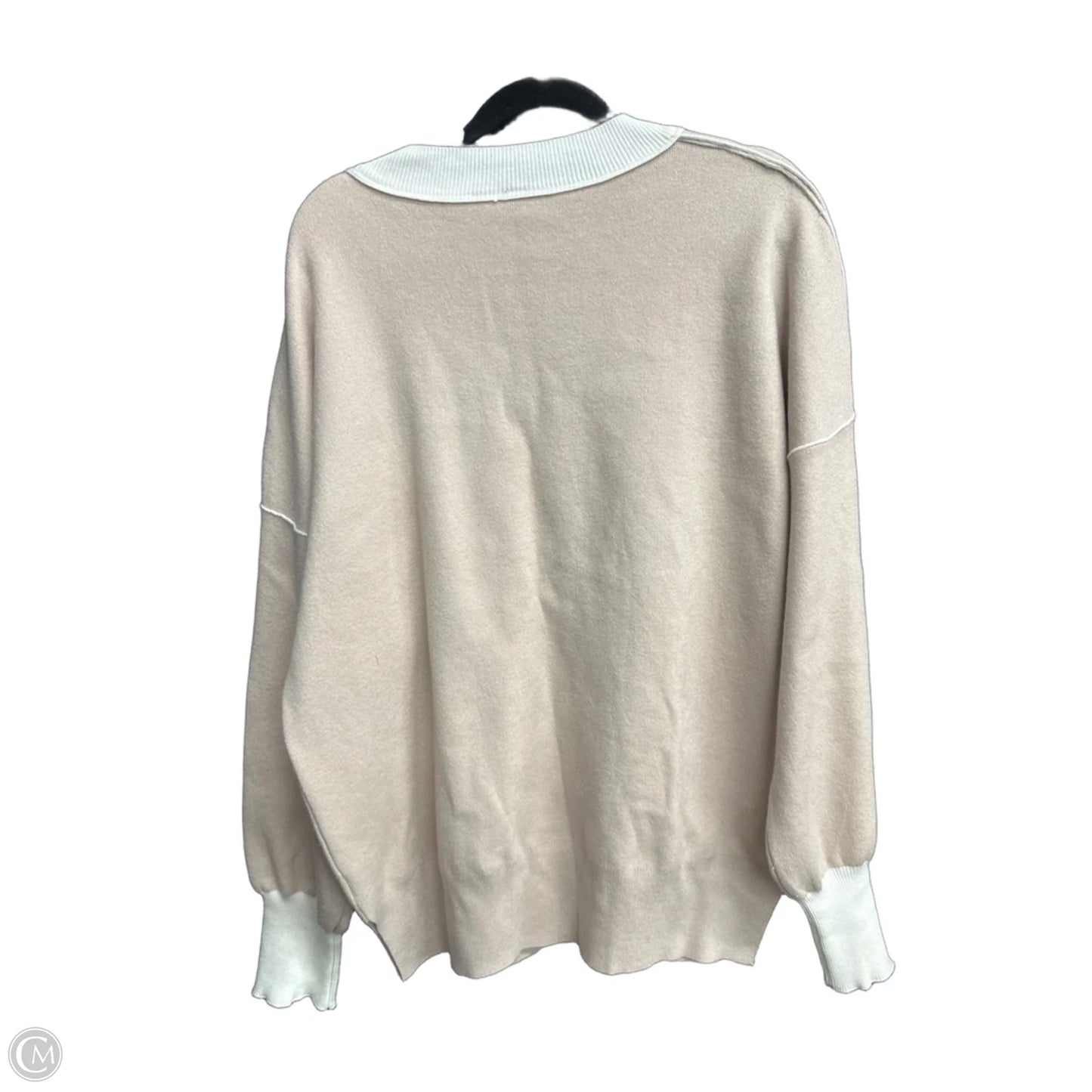 Sweater By Clothes Mentor In Tan & White, Size: M