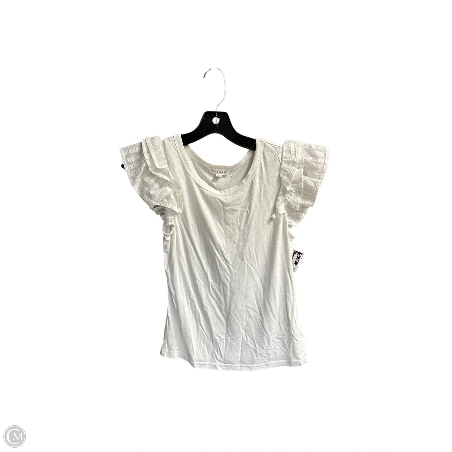 Top Short Sleeve By Blu Pepper In White, Size: M