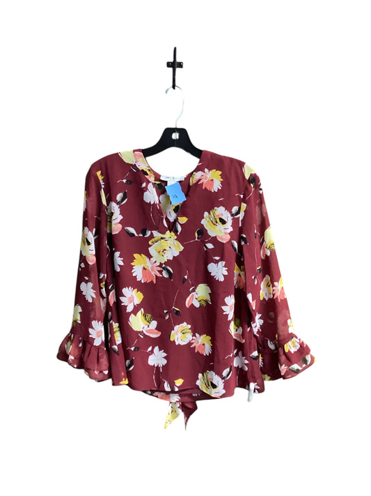 Top Long Sleeve By White House Black Market In Maroon, Size: S