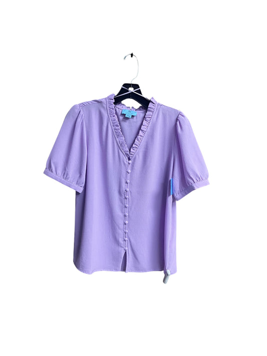 Blouse Short Sleeve By Cece In Purple, Size: S