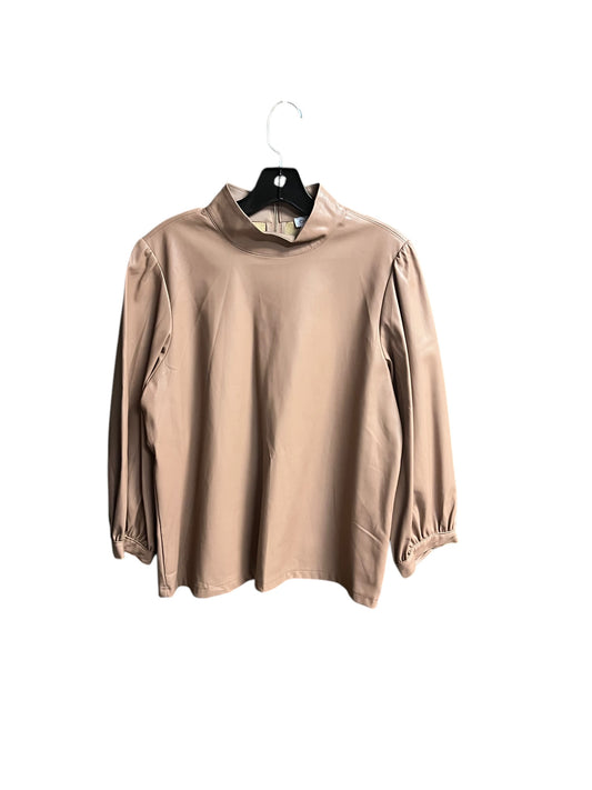 Top Long Sleeve By Calvin Klein In Tan, Size: M