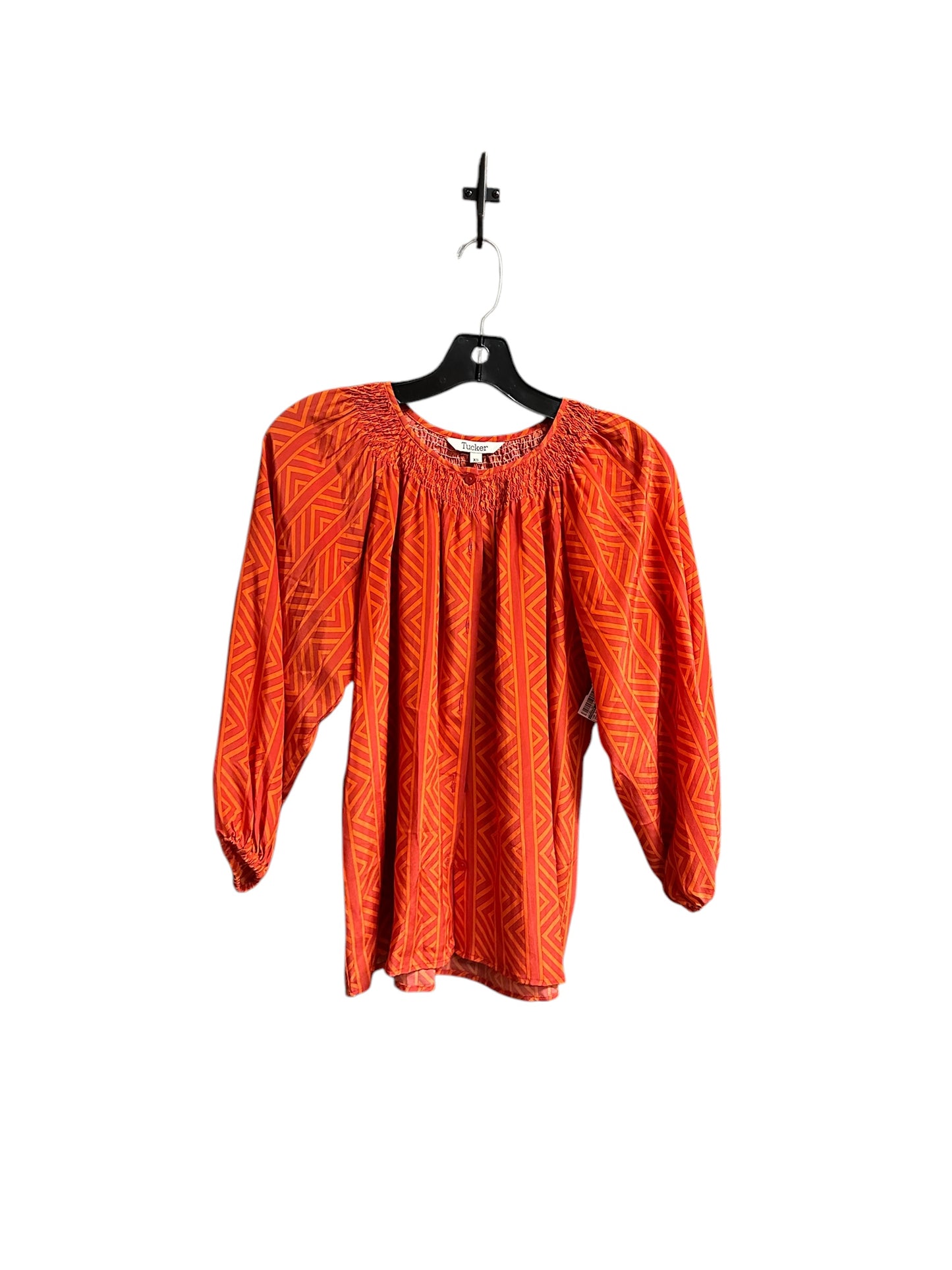 Top 3/4 Sleeve By Tucker In Orange, Size: Xs