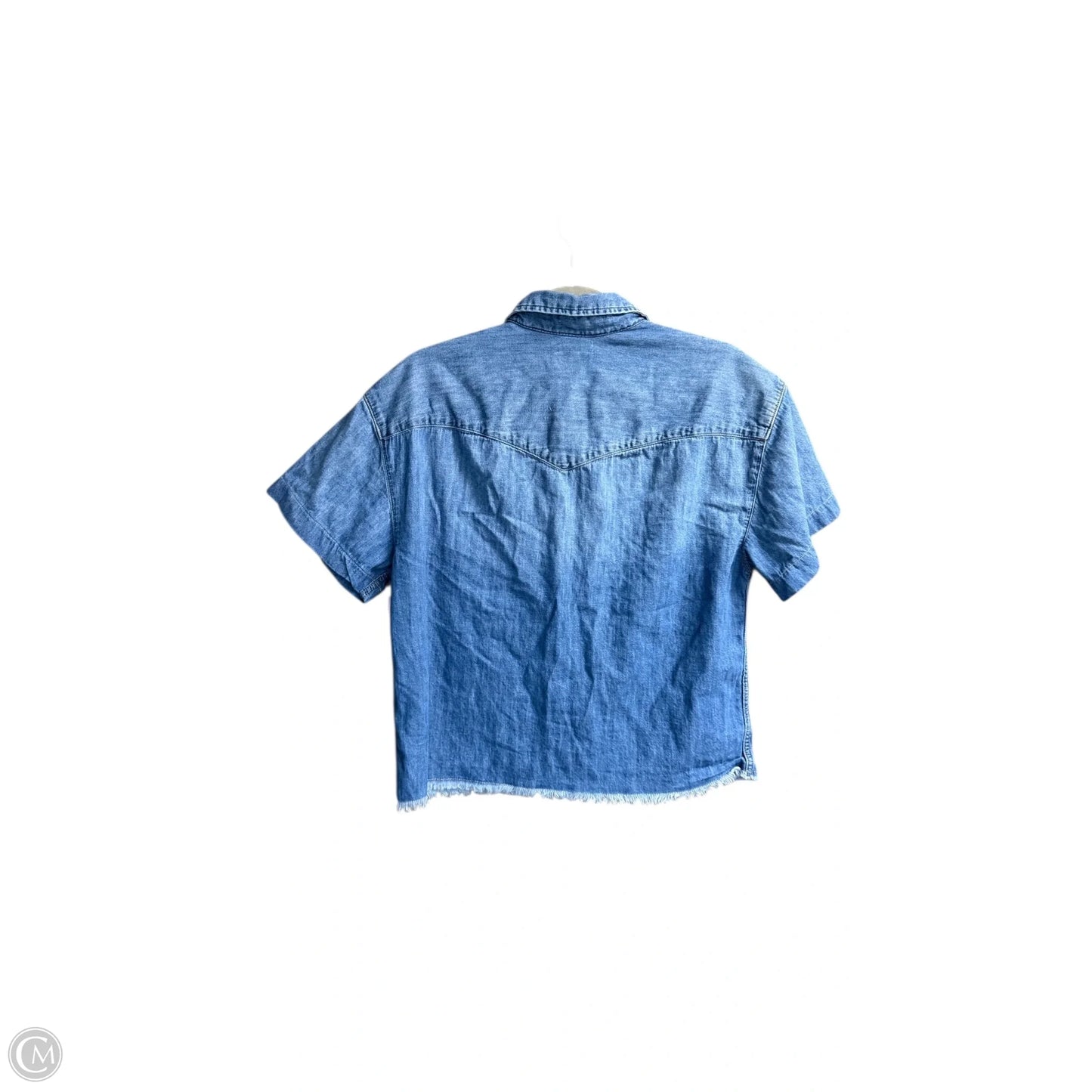 Top Short Sleeve By Levis In Blue Denim, Size: S