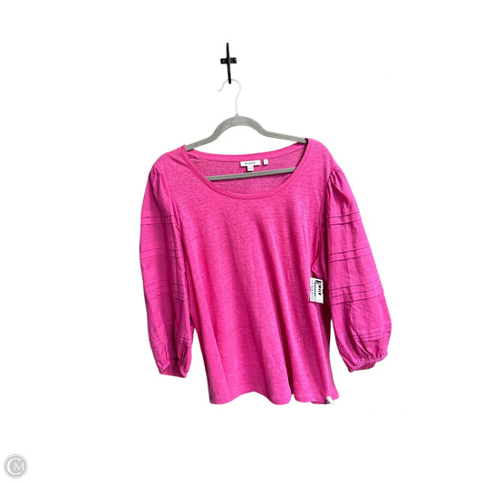 Top Short Sleeve By Chicos In Pink, Size: L