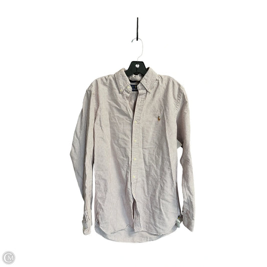 Blouse Long Sleeve By Ralph Lauren In Striped Pattern, Size: S
