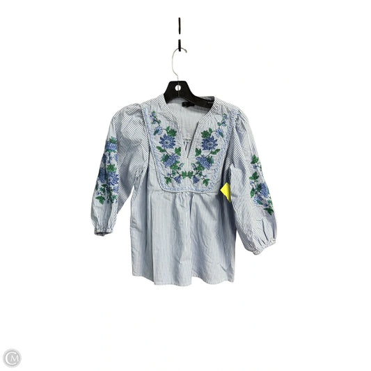 Top 3/4 Sleeve By Talbots In Striped Pattern, Size: S