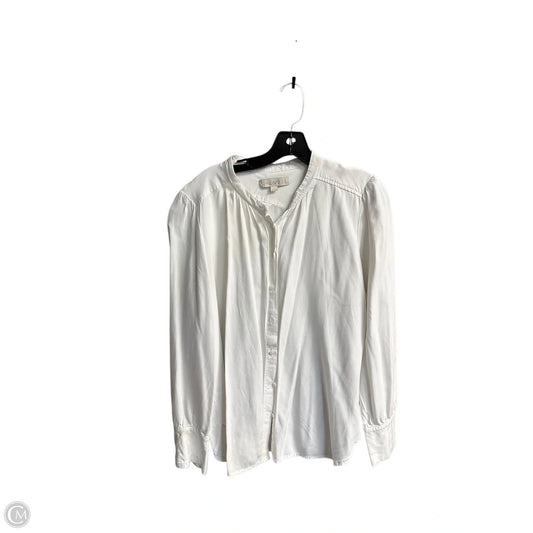 Top Long Sleeve By Loft In White, Size: Xl
