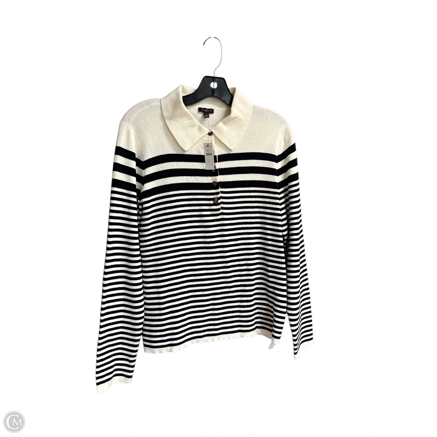 Sweater By Talbots In Striped Pattern, Size: L