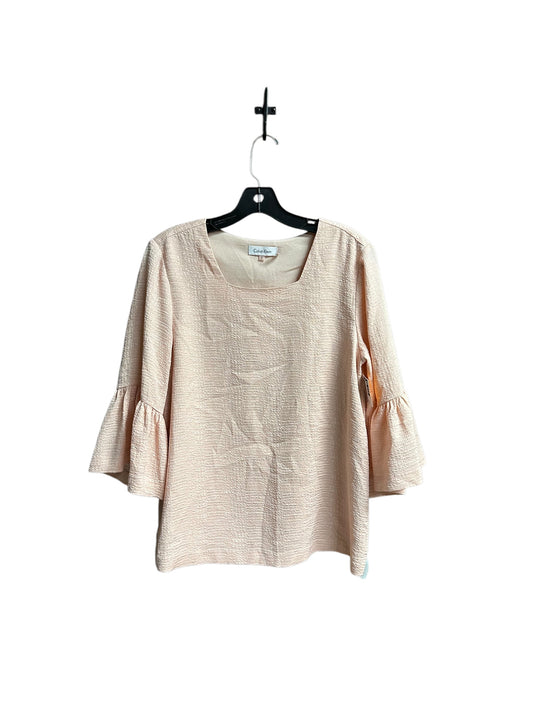 Top 3/4 Sleeve By Calvin Klein In Pink, Size: S