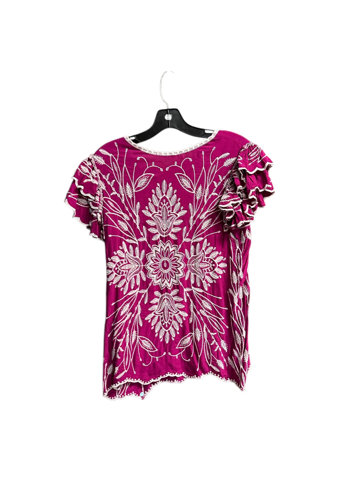 Top Short Sleeve By Solitaire In Pink, Size: M