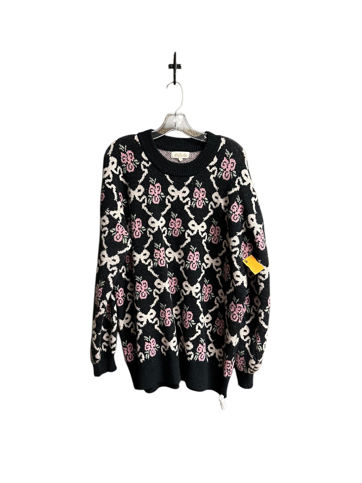 Sweater By Listicle In Black & Pink, Size: L