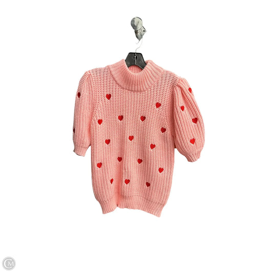 Sweater Short Sleeve By English Factory In Pink, Size: S