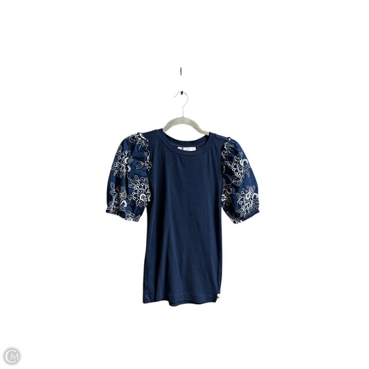 Top Short Sleeve By Loft In Navy, Size: Xs