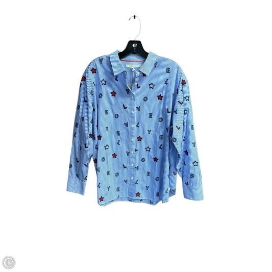 Blouse Long Sleeve By Boden In Striped Pattern, Size: 14p