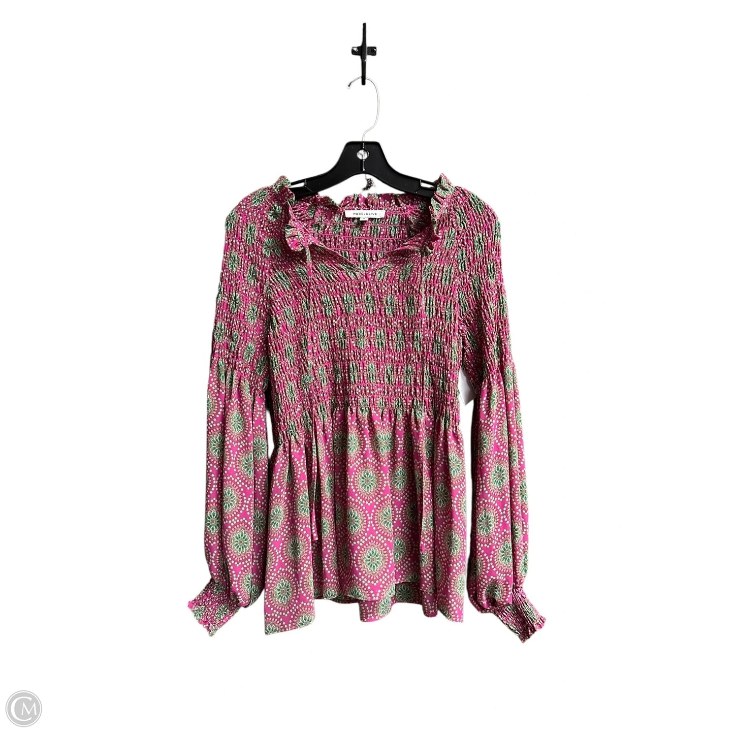 Top Long Sleeve By Rose And Olive In Pink, Size: M