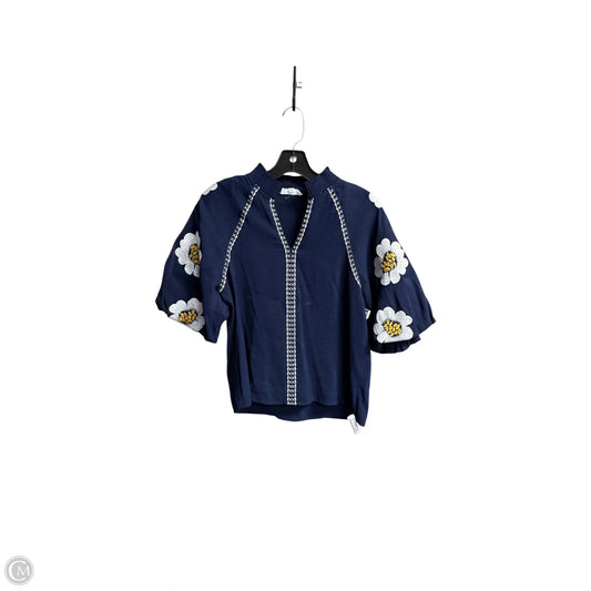 Top Short Sleeve By Thml In Navy, Size: S
