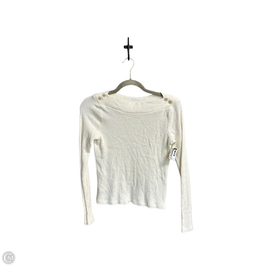 Top Long Sleeve By Madewell In White, Size: S
