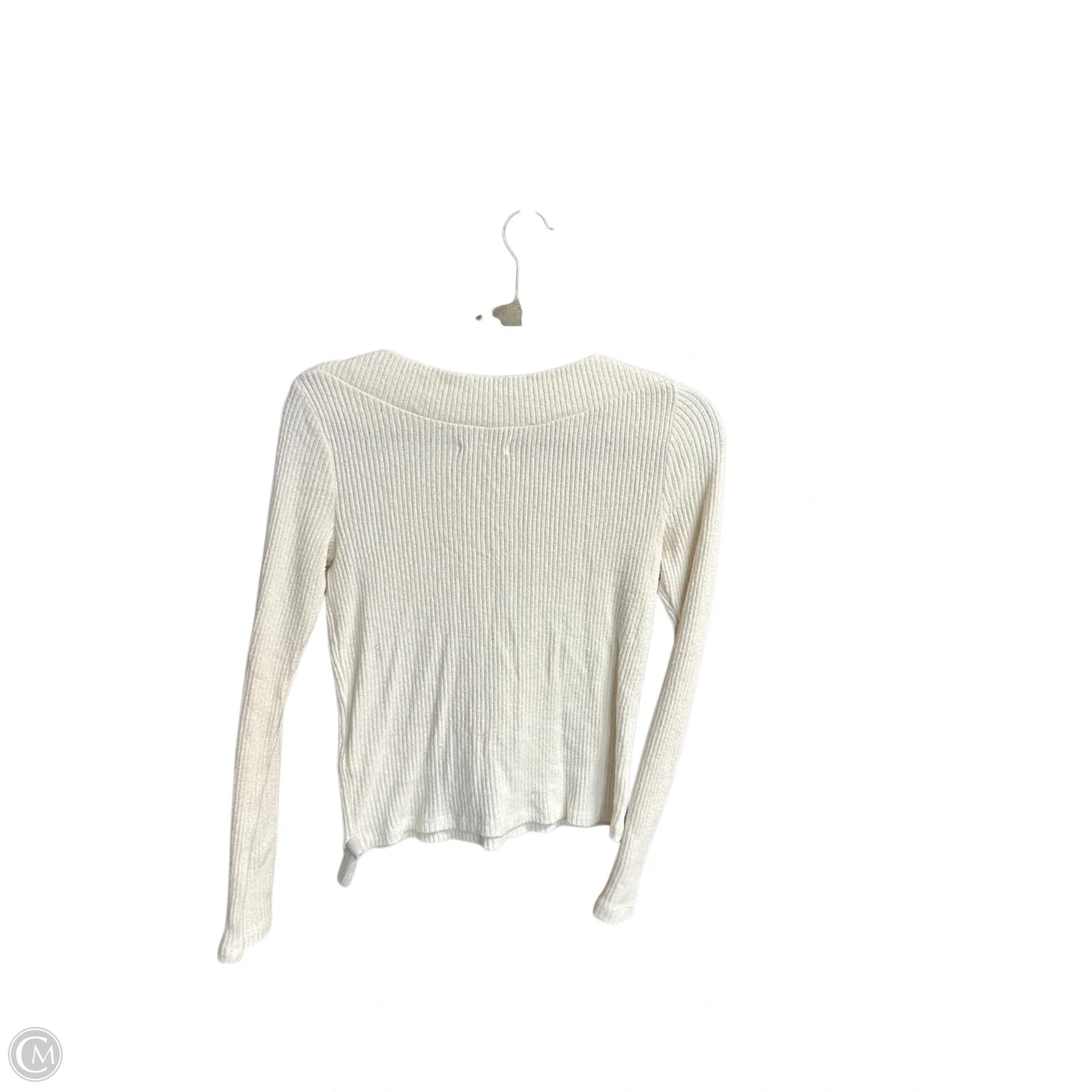 Top Long Sleeve By Madewell In White, Size: S