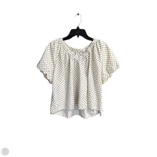 Top Short Sleeve By Clothes Mentor In White, Size: M