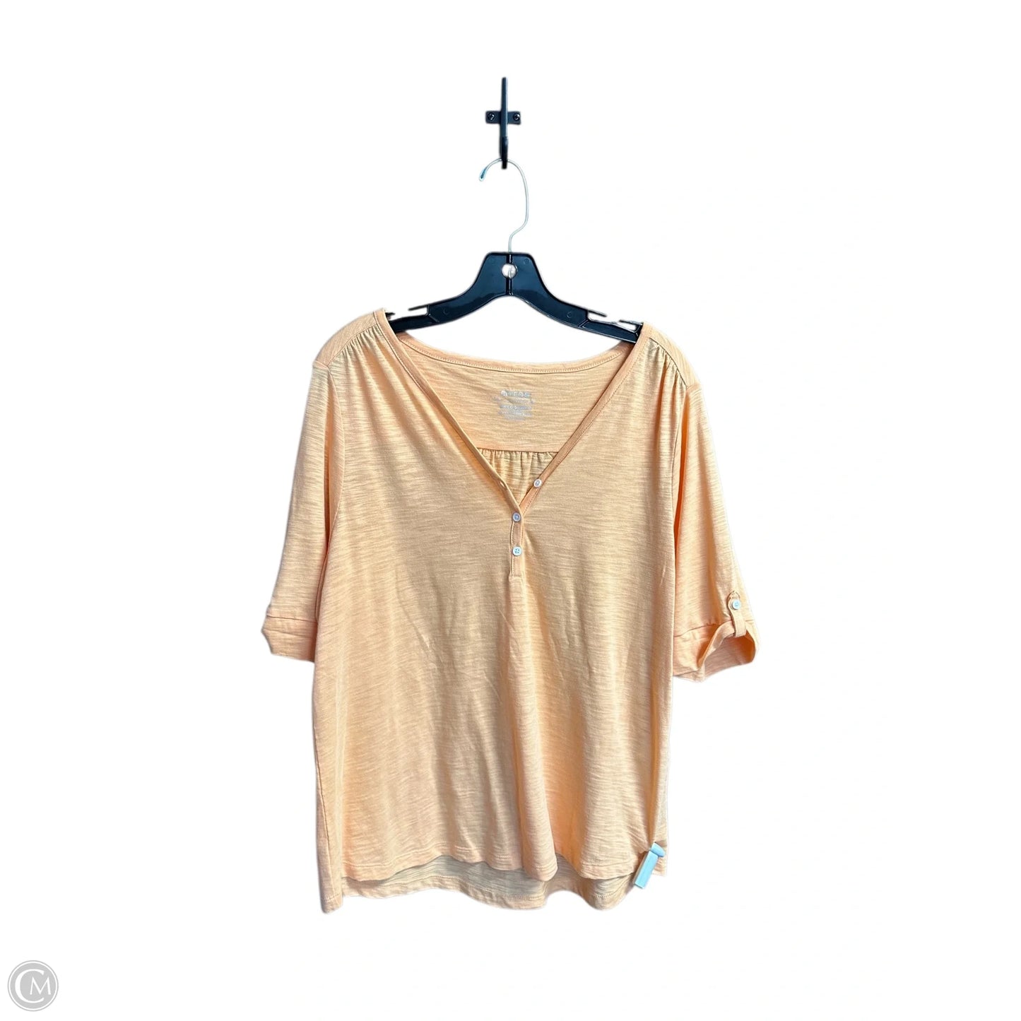 Top Short Sleeve By Chicos In Orange, Size: L