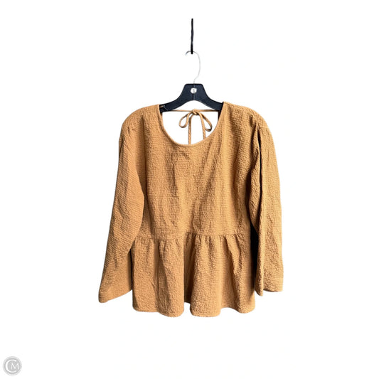 Top Long Sleeve By Madewell In Brown, Size: S