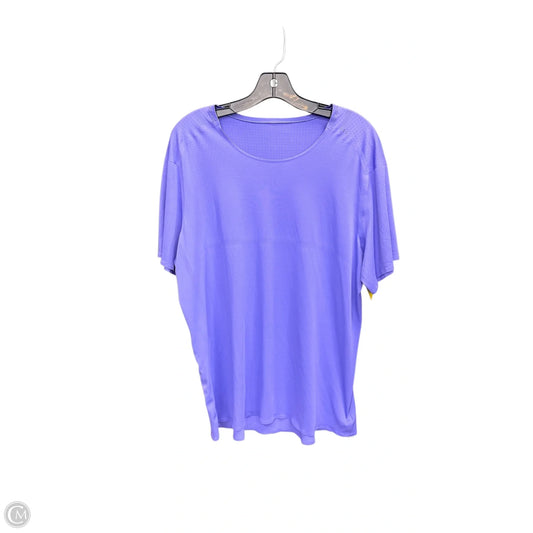 Athletic Top Short Sleeve By Lululemon In Purple, Size: L