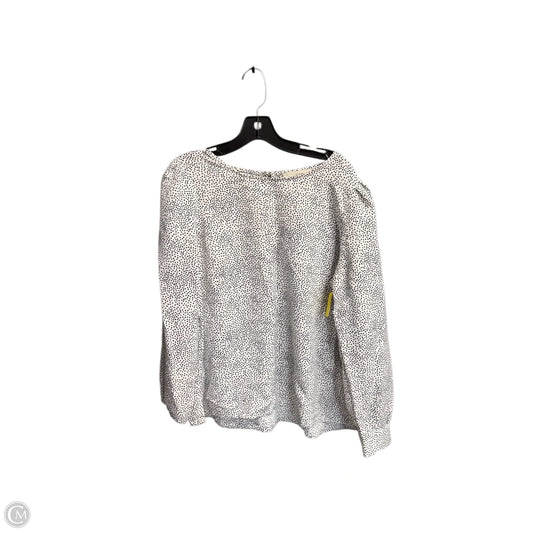 Top Long Sleeve By Loft In Polkadot Pattern, Size: L