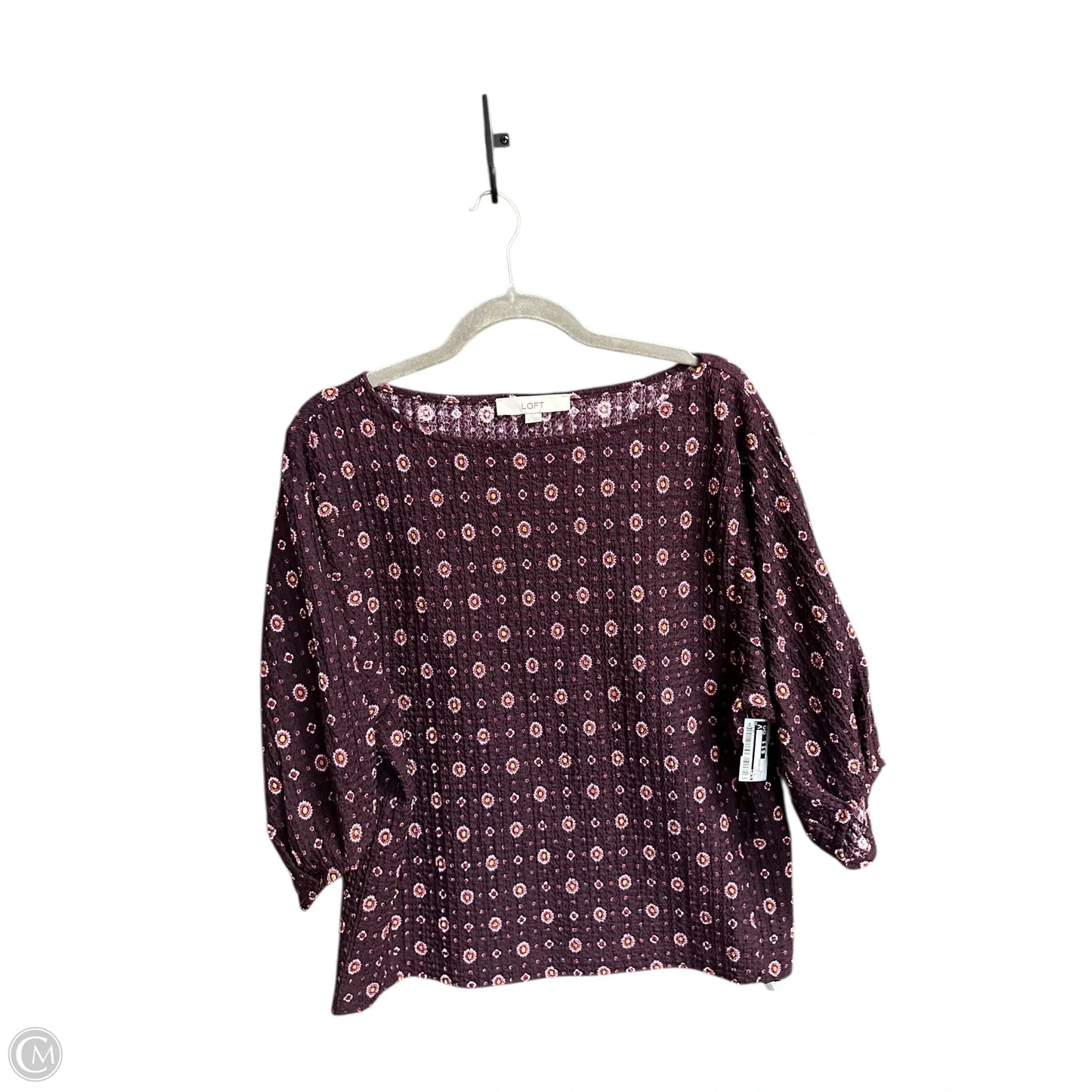 Top Short Sleeve By Loft In Purple, Size: L