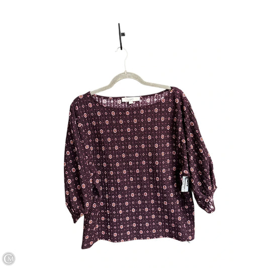 Top Short Sleeve By Loft In Purple, Size: L