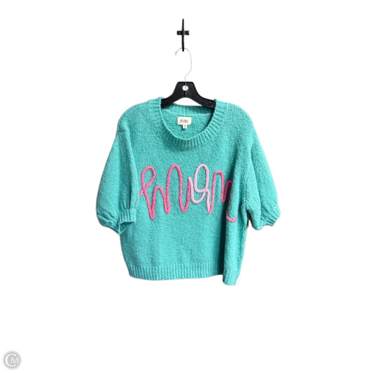 Sweater Short Sleeve By Bibi In Aqua, Size: S