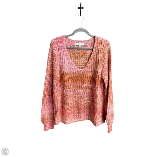Sweater By Loft In Peach, Size: L