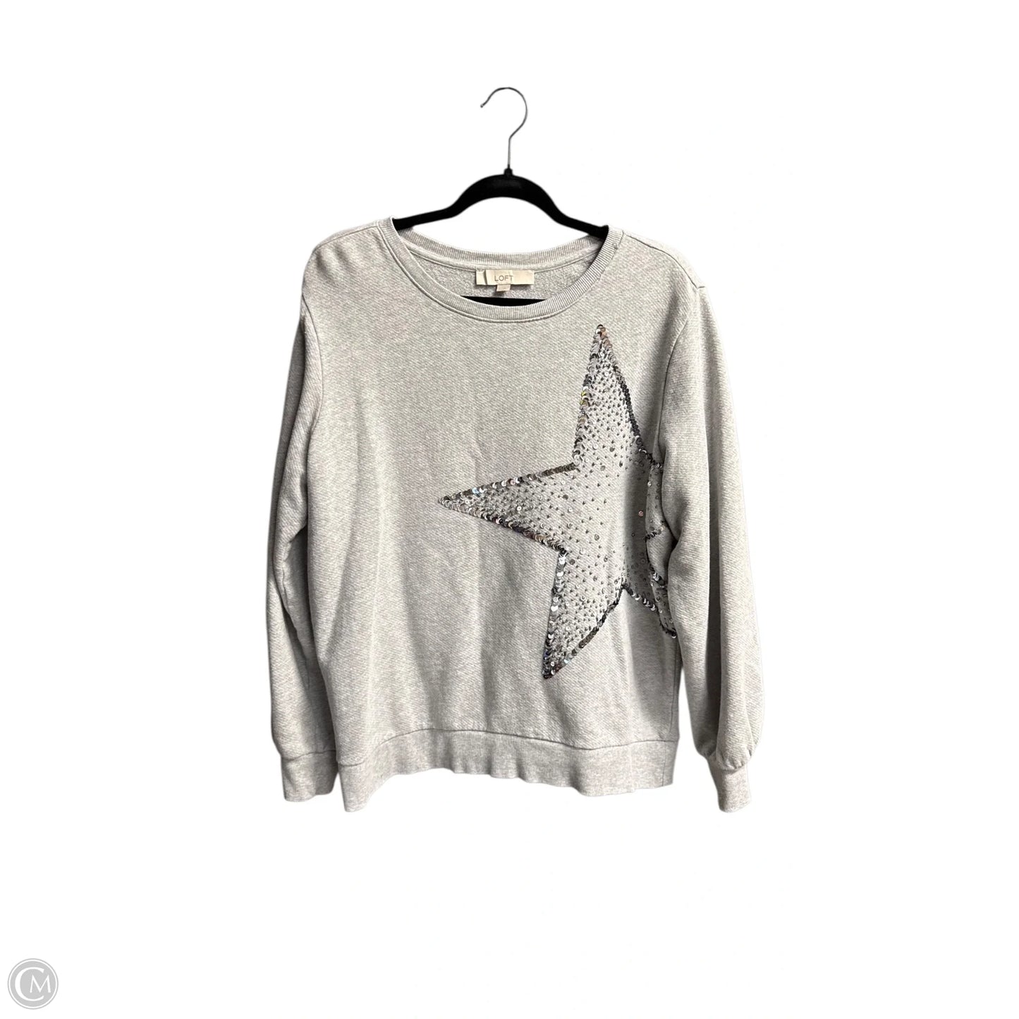 Top Long Sleeve By Loft In Grey, Size: L