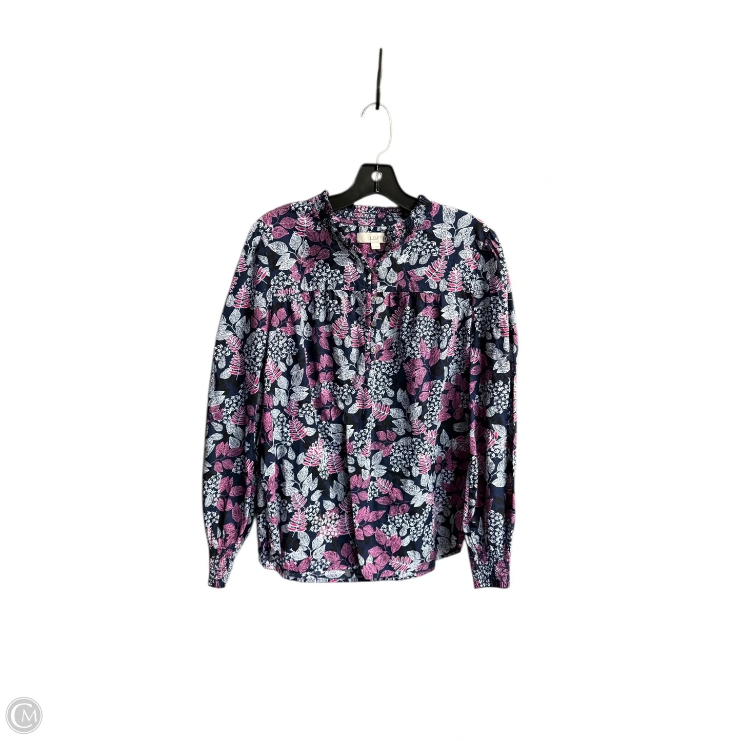 Top Long Sleeve By Loft In Floral Print, Size: L