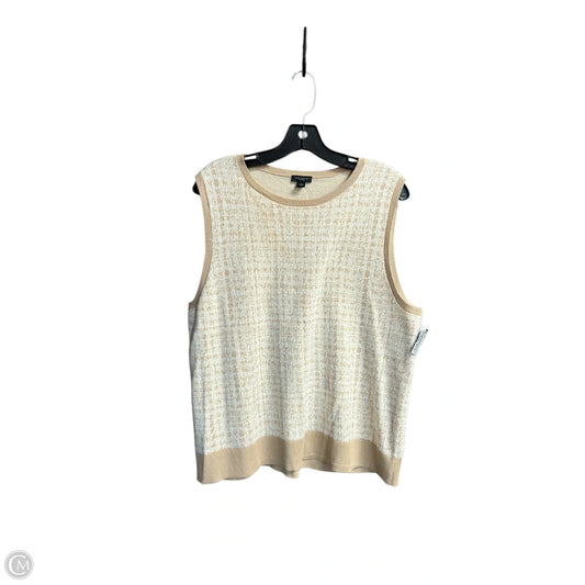 Vest Sweater By Ann Taylor In Cream & Tan, Size: Xl