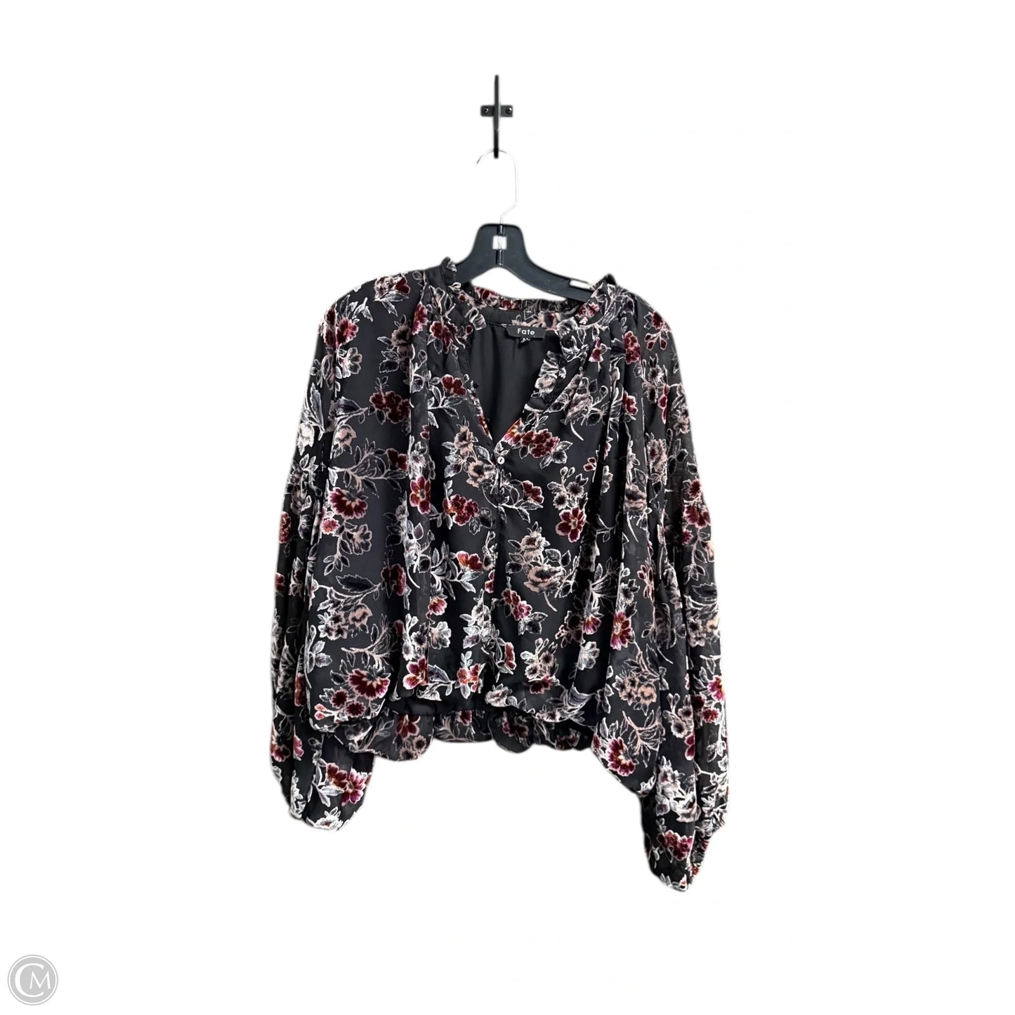Blouse Long Sleeve By Fate In Floral Print, Size: M