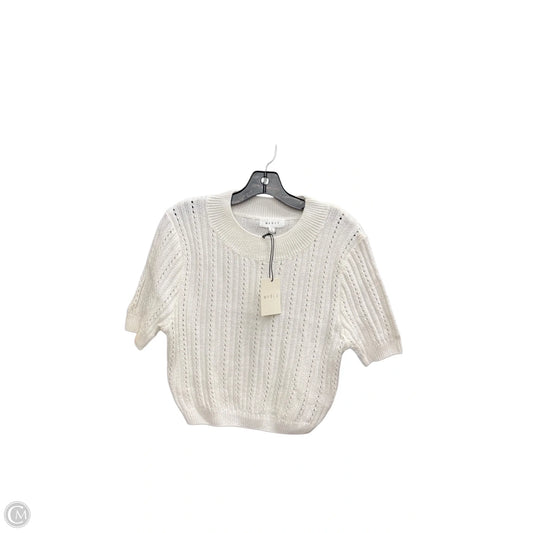 Sweater Short Sleeve By Mable In White, Size: L
