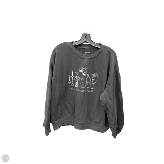Sweatshirt Crewneck By Z Supply In Black, Size: M