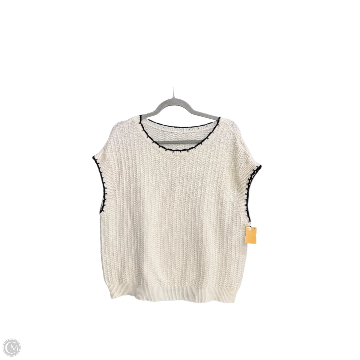 Sweater Short Sleeve By Clothes Mentor In Ivory, Size: L