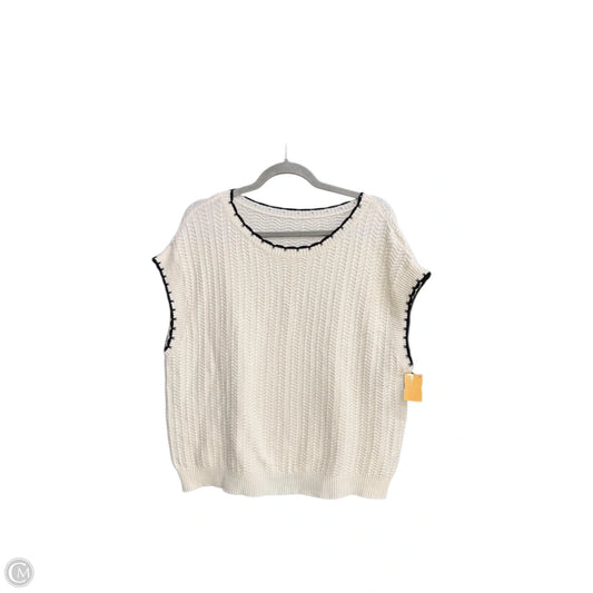 Sweater Short Sleeve By Clothes Mentor In Ivory, Size: L