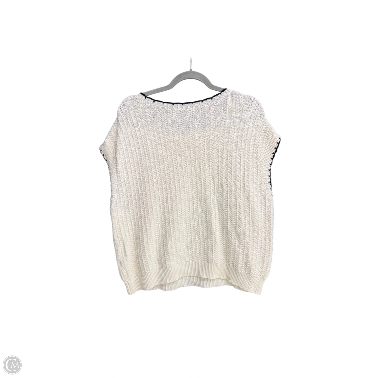 Sweater Short Sleeve By Clothes Mentor In Ivory, Size: L