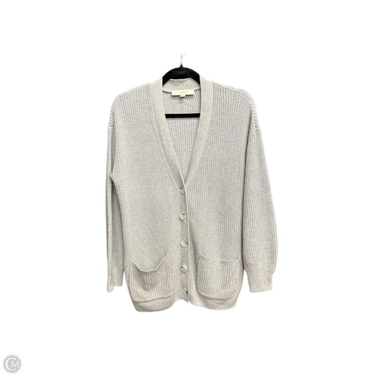 Sweater Cardigan By Loft In Grey, Size: M