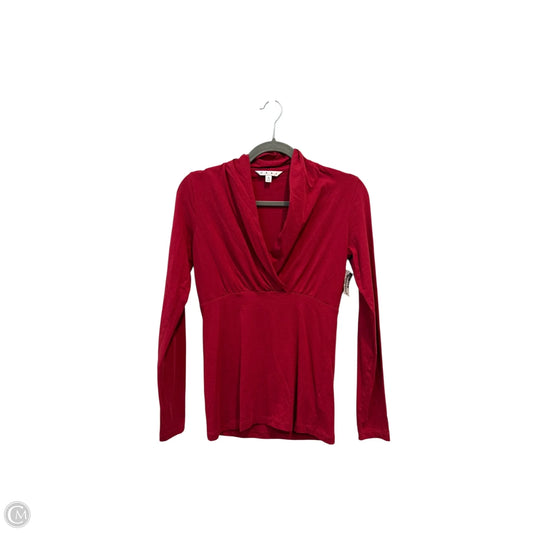 Top Long Sleeve Basic By Cabi In Red, Size: S