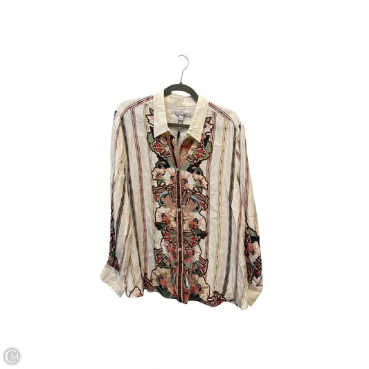 Blouse Long Sleeve By Chicos In Striped Pattern, Size: 2x