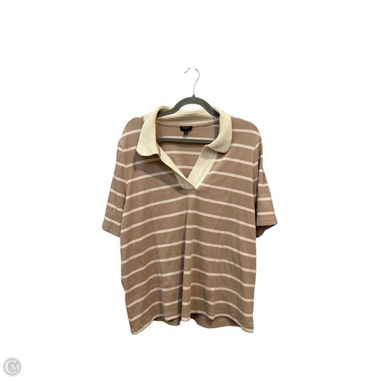 Top Short Sleeve By Talbots In Striped Pattern, Size: 2x